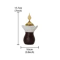 Brûleur d'encens en résine du Moyen-Orient porte-cône encensoir d'aromathérapie 9.6x17.7cm - Brûleur d'Encens en Fleur à Couvercle Dôme / Marron et Blanc