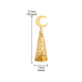 Gold metal hollow candle holder with moon top for holiday wedding home decor 27.3cm - Hollow Moon & Pine Tree Candle Holder - Small
