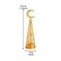 Gold metal Christmas tree candle holder detailed view with moon top and hollow design 29.5cm - Solid Moon & Pine Tree Candle Holder - Large