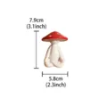 Creative resin meditation mushroom figurine, peaceful pose home decor sculpture, 7.9cm size. - S / Red