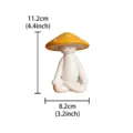 Meditation mushroom figurine resin ornament desktop home decor cute desktop craft sculpture - L / Yellow