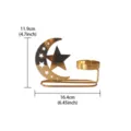 Gold metal star moon candle holder with tealight tray, Ramadan festival home decor 16.4cm - L