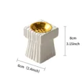 Nordic luxury square ceramic incense burner with golden tray, 8cm height, home decor. - Square Sword Handle Incense Burner - White / White