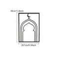 Arabic style iron art wall decoration hanging dimension diagram showing size details. - Triple Door / M