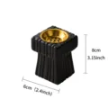 Square ceramic incense burner in black and gold finish, compact variant size 8cm height. - Square Sword Handle Incense Burner - Black / Black