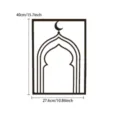 Detailed view of the Islamic arch metal wall art with dimension specifications for decor. - Triple Door / L