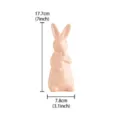 Cute pink ceramic Easter bunny rabbit figurine with bow tie, 17.7cm desktop home ornament. - Medium / Pink