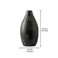 Modern black ceramic vase with golden zodiac symbols, artistic home decor flower arrangement 22.2cm - Mathematical Symbol Vase / Black