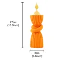 Arabic style resin incense burner with golden top cover, elegant orange home decor detail view. - Flocked Temple Top Curtain Tieback - Orange