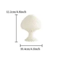 Detail view of the white 3D printed hollow mushroom candle holder, showing size 12.2x10.4cm. - Mushroom Shape Candle Holder