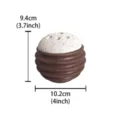 Middle Eastern style ceramic incense burner detail, dotted white dome and brown ribbed base. - Porous Honeycomb / Coffee