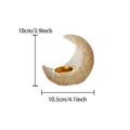 Resin crescent moon incense burner detail view, Arabic style aromatherapy holder, 10cm. - White