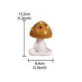 Detail shot of the cute meditation yoga mushroom incense burner, showing precise dimensions and design. - Meditation Mushroom / Yellow