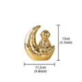 Modern creative astronaut moon ceramic ornament for stylish home desk and shelf decor. - Gold