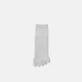 Women's light gray five-toe socks, breathable mesh thin toe-separation mid-calf socks - Gray