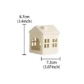 White ceramic hollow house candle holder modern table wedding decorative candle holder 8.7cm - White Hollow House Candle Holder / White