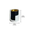 Modern Middle Eastern incense burner Arabic tree bark texture desktop aroma ornament detail - Cylindrical Notched Incense Burner - Black Cup White Sleeve