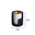 Modern Middle Eastern incense burner with tree bark texture holder and golden top. - Cylindrical Notched Incense Burner - White Cup Black Sleeve