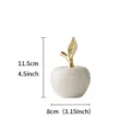 Modern ceramic apple ornament with gold stem, elegant tabletop decor, 11.5cm height. - Gold Leaf White Apple - Small