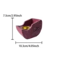Resin bow-shaped incense burner detail view, Arabic calligraphy decoration for home. - Boat Shape Black Lettering Incense Burner (L) / Red