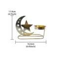 Gold metal hollow star moon incense burner holder table centerpiece home decor 16.4cm - Star and Moon Standing Incense Burner - Large
