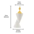 Double cone resin incense burner Arabic Middle Eastern style luxury home decor ornament - Resin Double Cone Temple Top - White