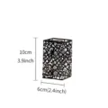 Black Iron Test Tube Glass Vase With Metal Wire Hydroponic Plant Flower Pot Decor - Black Square Column Test Tube Vase - Small