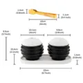 Set bruciatore di incenso arabo con vassoio e pinze decorazione per la casa 22cm - Set di bruciatori di incenso a nido d'ape - Nero