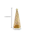 Gold metal Christmas tree candle holder holiday tea light stand table decor piece. - Gold Christmas Circle Candle Holder - Small