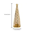 Gold metal Christmas tree candle holder with hollow circles and star top, 25.5cm height. - Gold Christmas Circle Candle Holder - Large