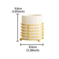 White ceramic utensil holder with gold metal wire rack desktop organizer for kitchen tableware. - L / Gold
