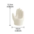 Ceramic hand-shaped candle holder, creative white desktop decor, size 12.2x9.6cm for home use. - Standing Palm Candle Holder / White