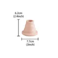 Close up of pink ceramic candle holder detail view, cute minimalist table decor piece. - Small Piled Thin Stem Candle Holder / Pink