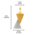 Double-cone resin incense burner with gold and silver finish, Middle Eastern style censer 22cm - Sequin Double Cone Temple Top - Silver Base