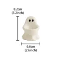 White ceramic ghost candle holder, cute minimalist tealight holder for home desktop decor. - Ceramic Ghost Candle Holder / White