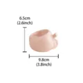 Cute peach ceramic candle holder small minimalist creative wax cup for home desktop decor - Apple Beveled Candle Holder / Pink