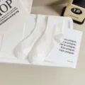Solid white cotton crew socks for women, simple and versatile basic everyday wear. - One Size / White