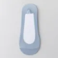 Women summer ice silk invisible boat socks shallow mouth anti slip low cut casual socks 1pc - Fog Blue