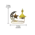 Gold hollow star moon incense burner, Middle Eastern Arabic aromatherapy home decor ornament. - Star and Moon Standing Temple Top - Small