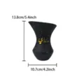 Harz Taille Weihrauchbrenner mit Gold arabische Kalligraphie schwarzes Design 13.8cm - Weihrauchbrenner mit Wespentaille und goldener Schrift - Schwarz S