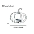 Iron pumpkin candle holder for Halloween decoration, indoor table centerpiece 13x11cm - Iron Wire Pumpkin Candle Holder / White