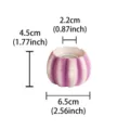 Purple resin pumpkin candle holder detail view, exquisite small decorative ornament with measurements. - Purple