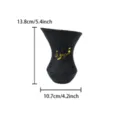 Resin waist incense burner detail view, Arabic calligraphy decoration, home decor item close up - Slim Waist Incense Burner with Gold Script - Black O