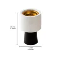 Modern ceramic incense burner with gold inner bowl, stylish home decor censer 13.5x8.5cm - Cement Mallet Incense Burner / White Black