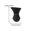 Resin hourglass incense burner Arabic calligraphy black speckled home decor, 13.8cm - Slim Waist Incense Burner with Gold Script - Black L