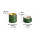 Bruciatore di incenso in ceramica verde bambù con dimensioni, supporto da tavolo. - Set di 2 pezzi
