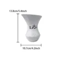 Resin waist incense burner featuring Arabic calligraphy for Middle Eastern home decoration. - Slim Waist Incense Burner with Black Script - White L