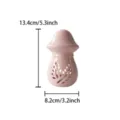 Détail du bougeoir champignon en céramique avec dimensions, hauteur 13,4 cm et largeur 8,2 cm. - Bougeoir champignon creux / Rose