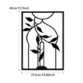 Modern black metal wall art decor, abstract plant leaf iron hanging for home living room. - Door Branch Strip / Large (40x27.6cm)