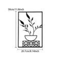 Minimalist metal wall art modern plant pot iron hanging decor for home room interior design - Mesh Potted Plant / Medium (30x20.7cm)